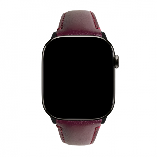 MinZ Scotchgard Leather Apple Watch Band Smooth leather バーガンディ 42mm