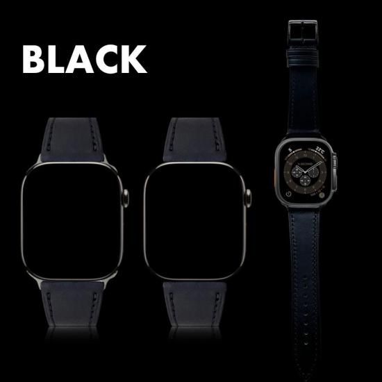 MinZ Horween Leather Band stitch ブラック（シルバー金具）