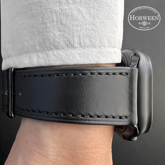 MinZ Horween Leather Band stitch ブラック（シルバー金具）