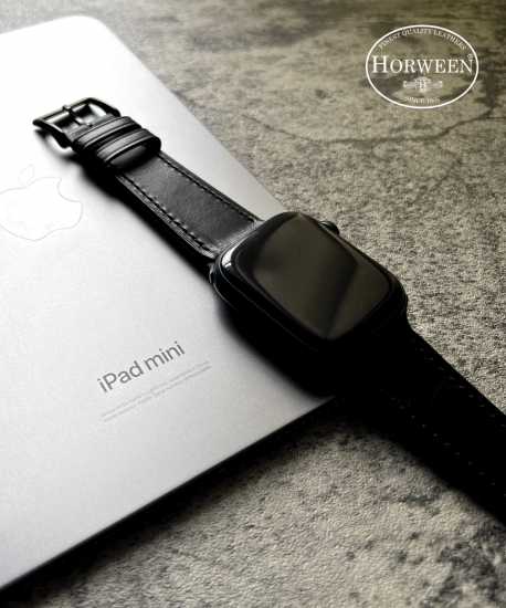 MinZ Horween Leather Band stitch ブラック（シルバー金具）