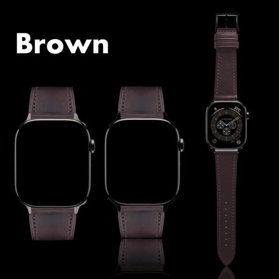 MinZ Horween Leather Band stitch ブラウン（シルバー金具）