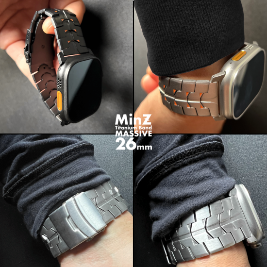 MinZ Titanium Band MASSIVE 26mm ナチュラルチタニウム 49mm/46mm