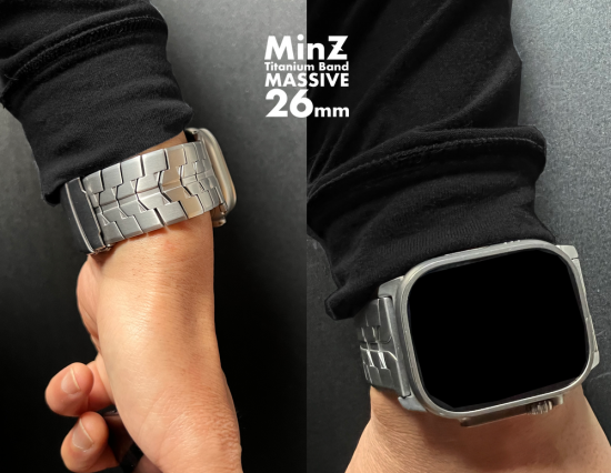 MinZ Titanium Band MASSIVE 26mm ナチュラルチタニウム 49mm/46mm