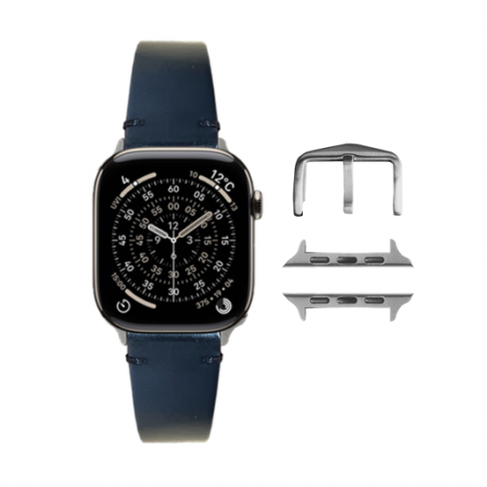 MinZ Horween Leather Band ブラックレザー（シルバー金具）