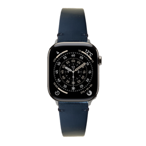 MinZ Horween Leather Band ブラックレザー（シルバー金具）