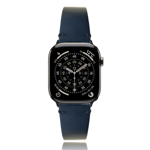 MinZ Horween Leather Band ブラックレザー（シルバー金具）