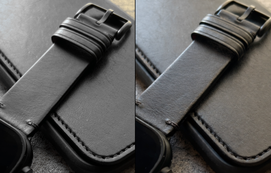 MinZ Horween Leather Band ブラックレザー（シルバー金具）
