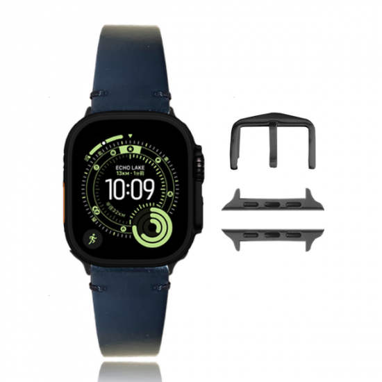 MinZ Horween Leather Band ブラックレザー（ブラック金具）