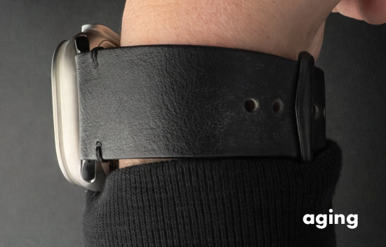 MinZ Horween Leather Band ブラックレザー（ブラック金具）