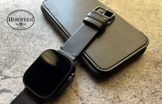MinZ Horween Leather Band ブラックレザー（ブラック金具）