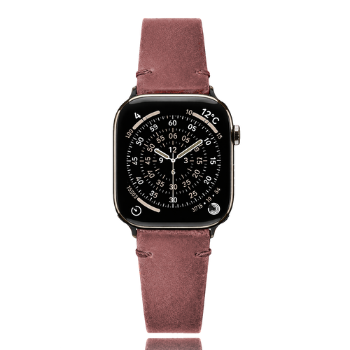 MinZ Horween Leather Band エイジングブラウンレザー（ブラック金具）