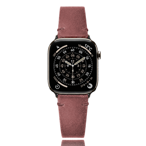 MinZ Horween Leather Band エイジングブラウンレザー（ブラック金具）
