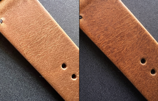 MinZ Horween Leather Band エイジングブラウンレザー（ブラック金具）
