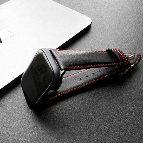 MinZ Scotchgard Leather Apple Watch Band Smooth leather ロッソ 42mm