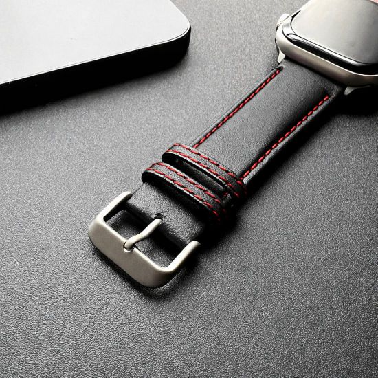 MinZ Scotchgard Leather Apple Watch Band Smooth leather ロッソ 42mm