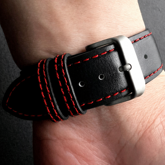 MinZ Scotchgard Leather Apple Watch Band Smooth leather ロッソ 42mm