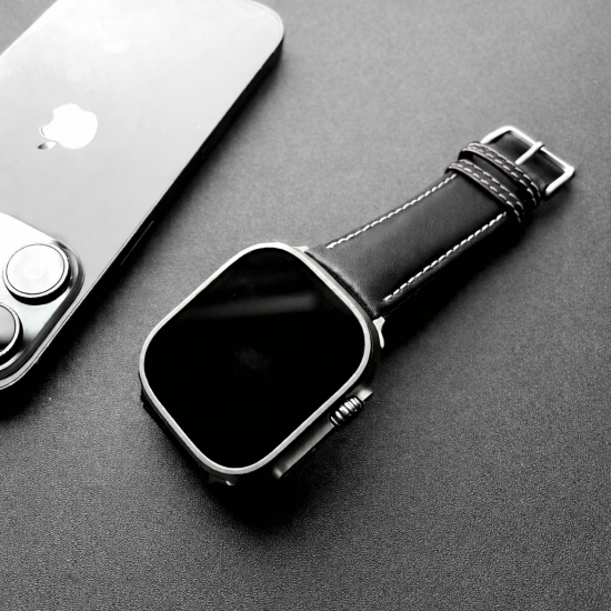 MinZ Scotchgard Leather Apple Watch Band Smooth leather ホワイト 42mm