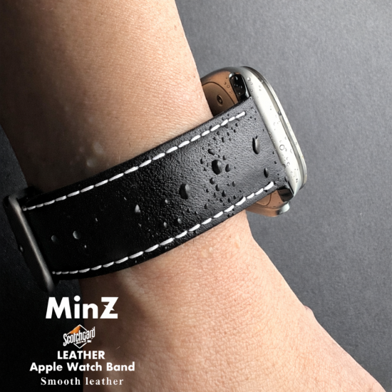 MinZ Scotchgard Leather Apple Watch Band Smooth leather ホワイト 42mm