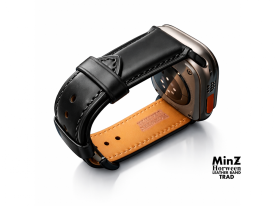 MinZ Horween Leather Band Trad ブラックレザー（シルバー金具）