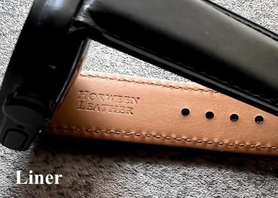 MinZ Horween Leather Band Trad ブラックレザー（シルバー金具）