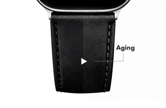 MinZ Horween Leather Band Trad ブラックレザー（ブラック金具）