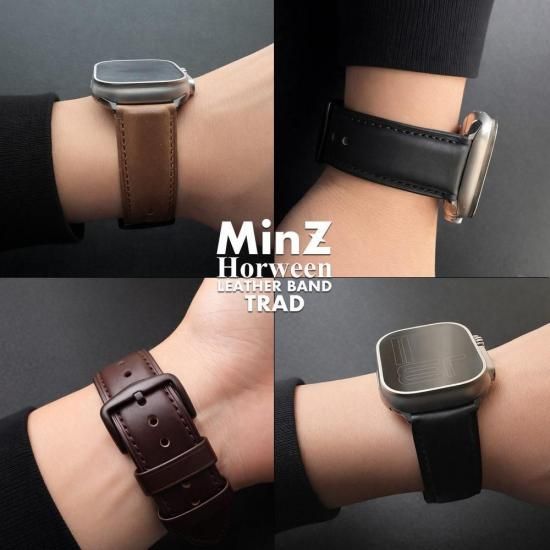 MinZ Horween Leather Band Trad ブラウンレザー（シルバー金具）