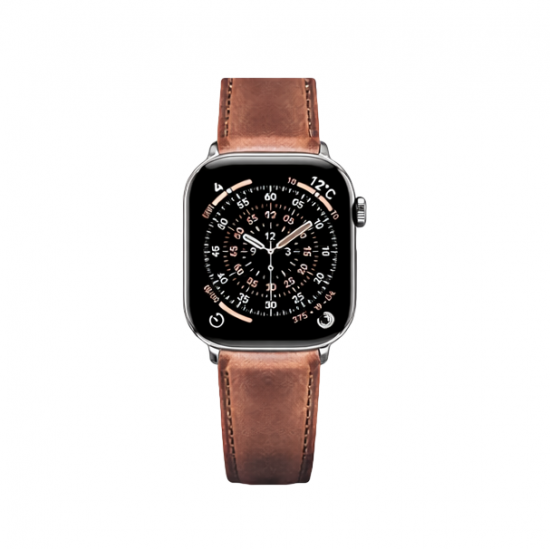 MinZ Horween Leather Band Trad エイジングブラウンレザー（シルバー金具）