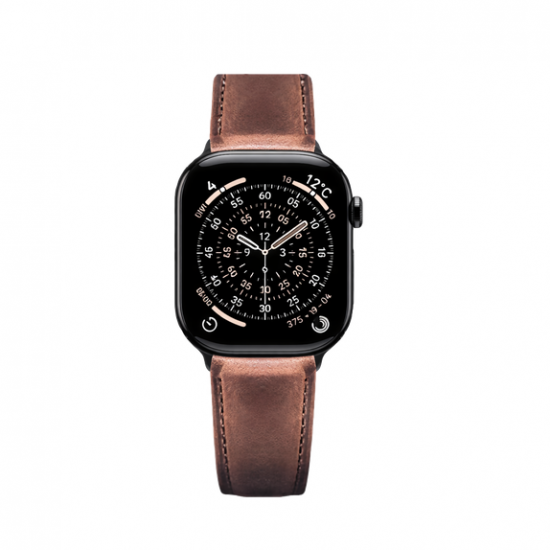 MinZ Horween Leather Band Trad エイジングブラウンレザー（ブラック金具）