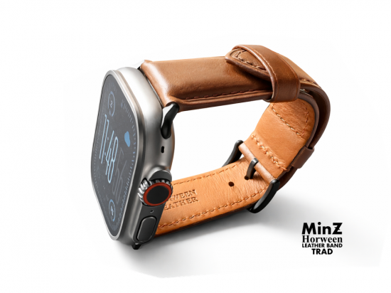 MinZ Horween Leather Band Trad エイジングブラウンレザー（ブラック金具）