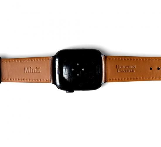 MinZ Horween Leather Band Trad エイジングブラウンレザー（ブラック金具）