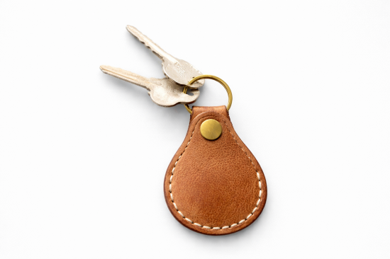 MinZ Horween Leather Keychain for AirTag エイジングブラウン