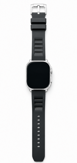 MinZ FKM mono Sport Band ブラック（シルバー金具）49mm/46mm