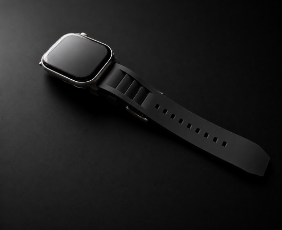 MinZ FKM mono Sport Band ブラック（シルバー金具）49mm/46mm