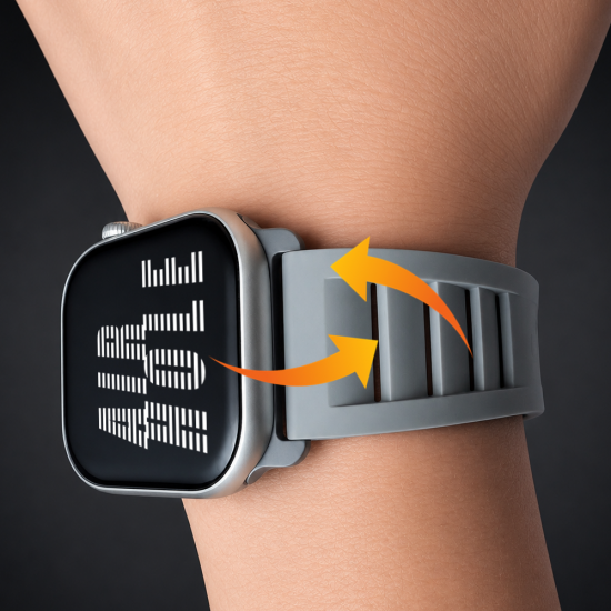 MinZ FKM mono Sport Band ブラック（シルバー金具）49mm/46mm