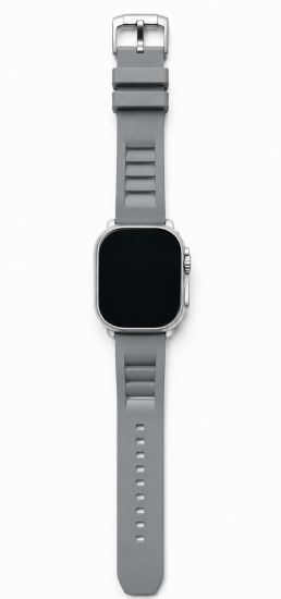 MinZ FKM mono Sport Band グレー（シルバー金具）49mm/46mm