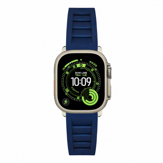 MinZ FKM mono Sport Band ネイビー（シルバー金具）49mm/46mm