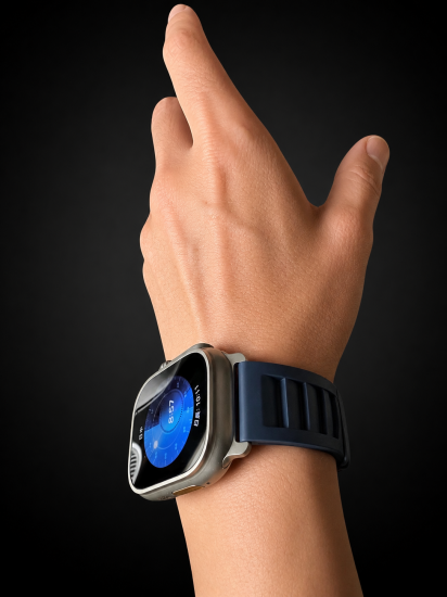 MinZ FKM mono Sport Band ネイビー（シルバー金具）49mm/46mm