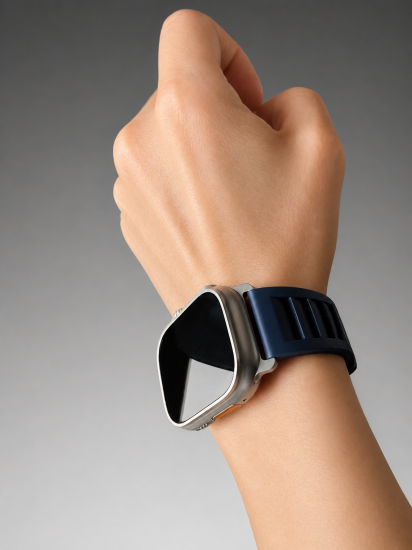 MinZ FKM mono Sport Band ネイビー（シルバー金具）49mm/46mm