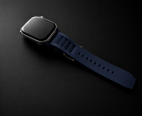 MinZ FKM mono Sport Band ネイビー（シルバー金具）49mm/46mm