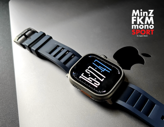 MinZ FKM mono Sport Band ネイビー（ブラック金具）49mm/46mm