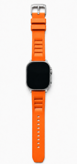 MinZ FKM mono Sport Band インターナショナルオレンジ（シルバー金具）49mm/46mm