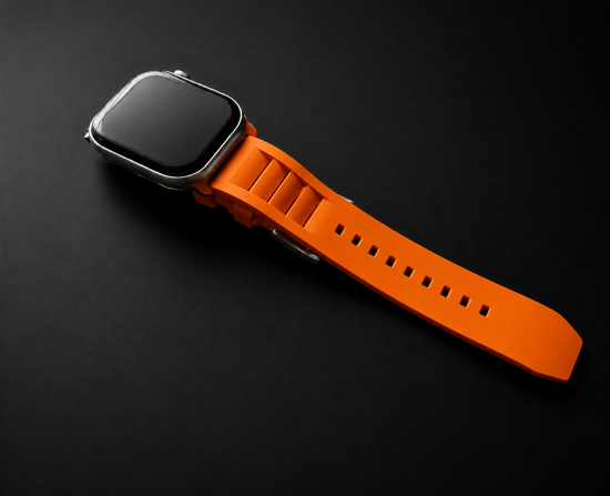 MinZ FKM mono Sport Band インターナショナルオレンジ（シルバー金具）49mm/46mm
