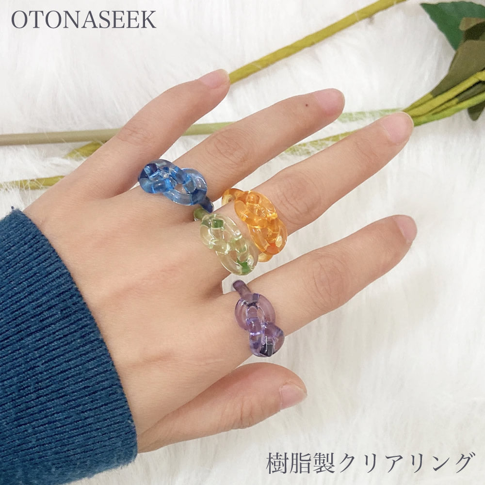 OTONASEEK 樹脂製クリアリング01 Ring 韓国アクセサリ指輪 – スマホ