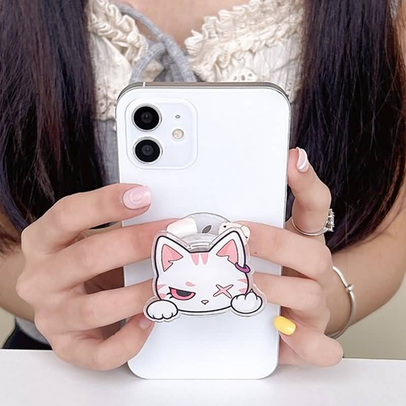 猫の顔スマホグリップ スマホスタンド グリップトック キャット 強力接着ジュルシート スマホリング 落下防止