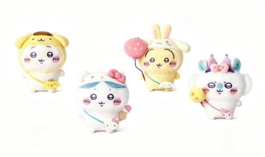 【海外限定】 サンリオxちいかわコラボ ぬいぐるみキーホルダー4種 miniso