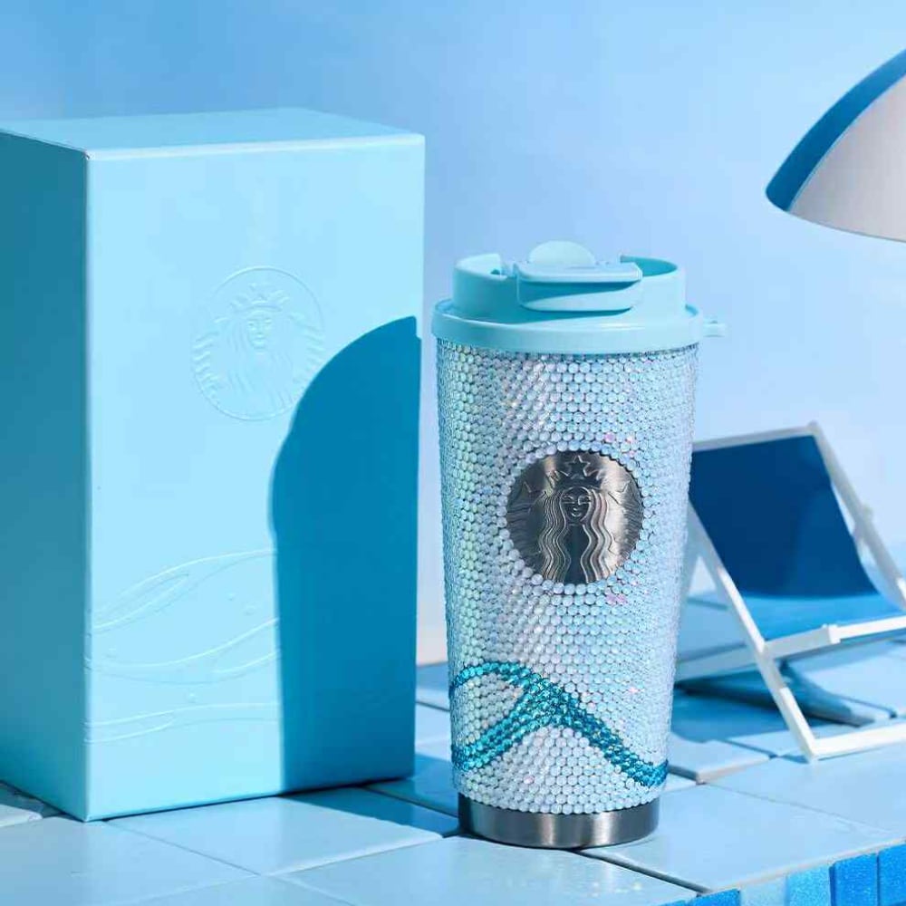 Starbucks China メンバーシップ限定2025個 ブルーラインストーンタンブラー  スターバックス