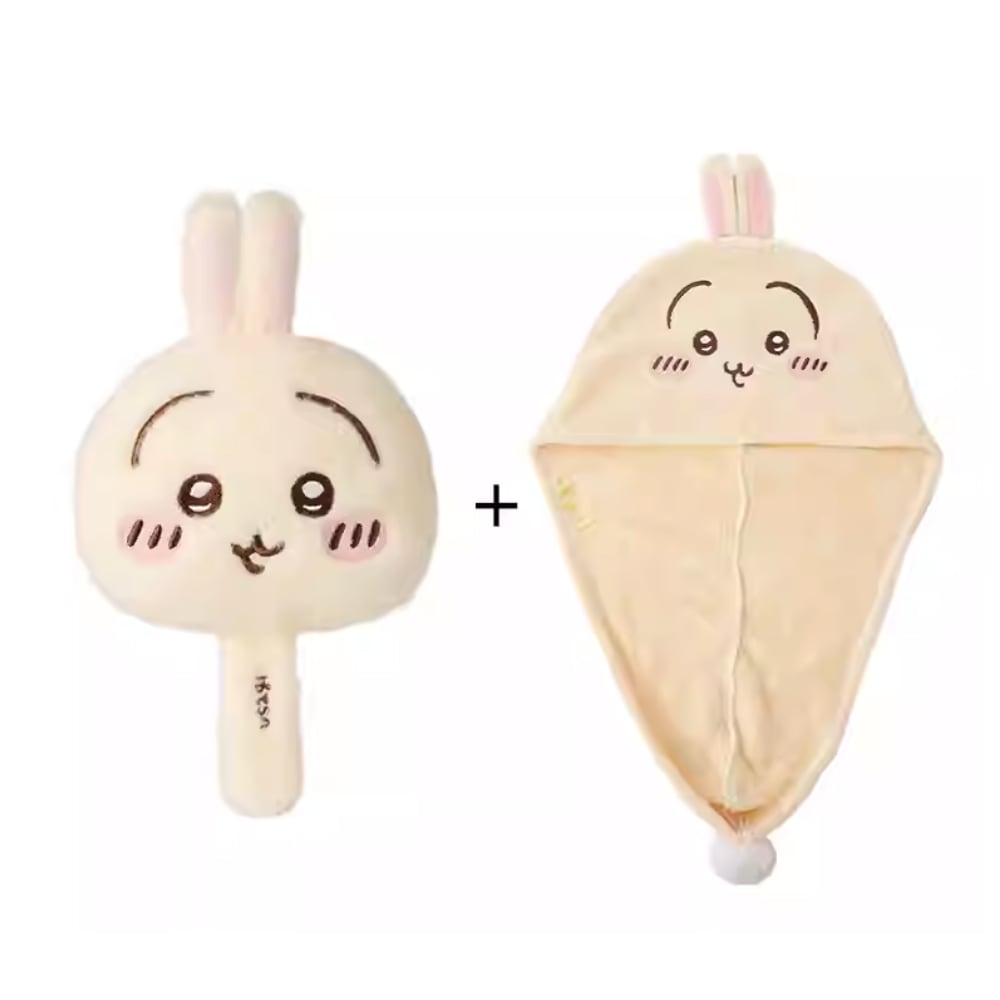 【海外限定】可愛いちいかわシリーズ 手鏡とフードタオルセット うさぎ