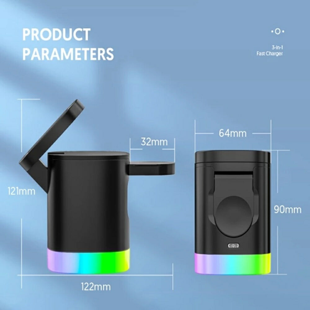 MagSafe対応ワイヤレス充電器iPhone13ProMaxminiAppleWatch&AirPods3in1急速充電照明付きマグネット充電器快速充電器スマホ用充電スタンド15Wスマホ用充電スタンドiPhone12ProMaxmini急速充電Qi