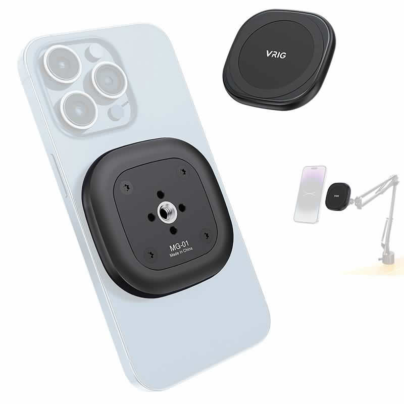 カメラ三脚やアームスタンドなどをMagSafe対応化するための拡張マグネット拡張磁石 vlog シンバルユーザーにも最適 DJI OM6/5/4/4SE Osmo Mobile 一眼レフ ミラーレス ブラック