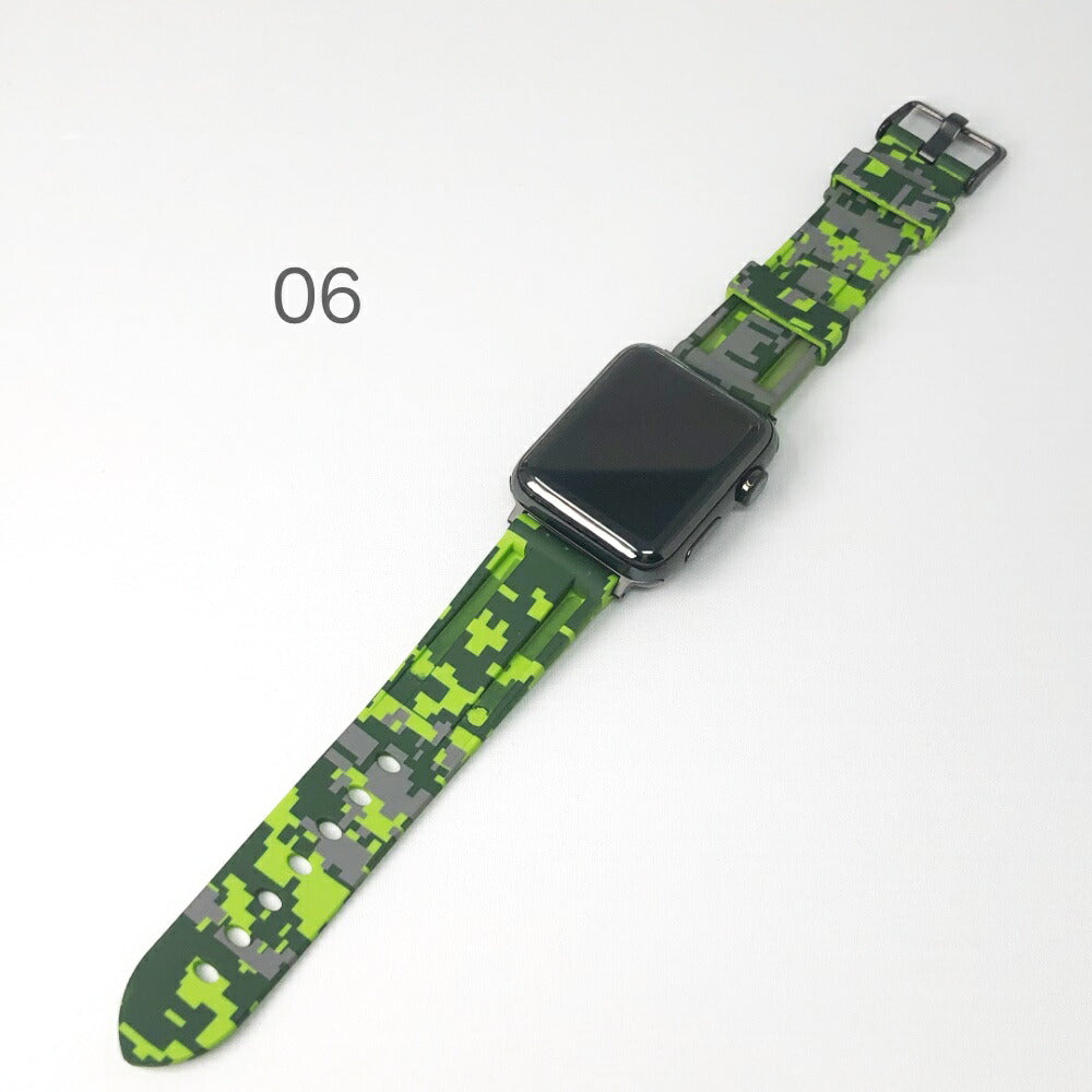 Apple Watch ベルト 42 44 45mm 灰迷彩 バンド 新品 - 時計